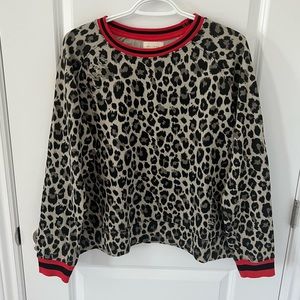 Mello Day Distressed Animal Print Crewneck